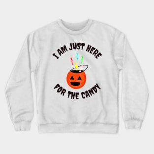 I Am Just Here For the Candy, Funny Halloween, Funny Gift (Pastel Orange) Crewneck Sweatshirt